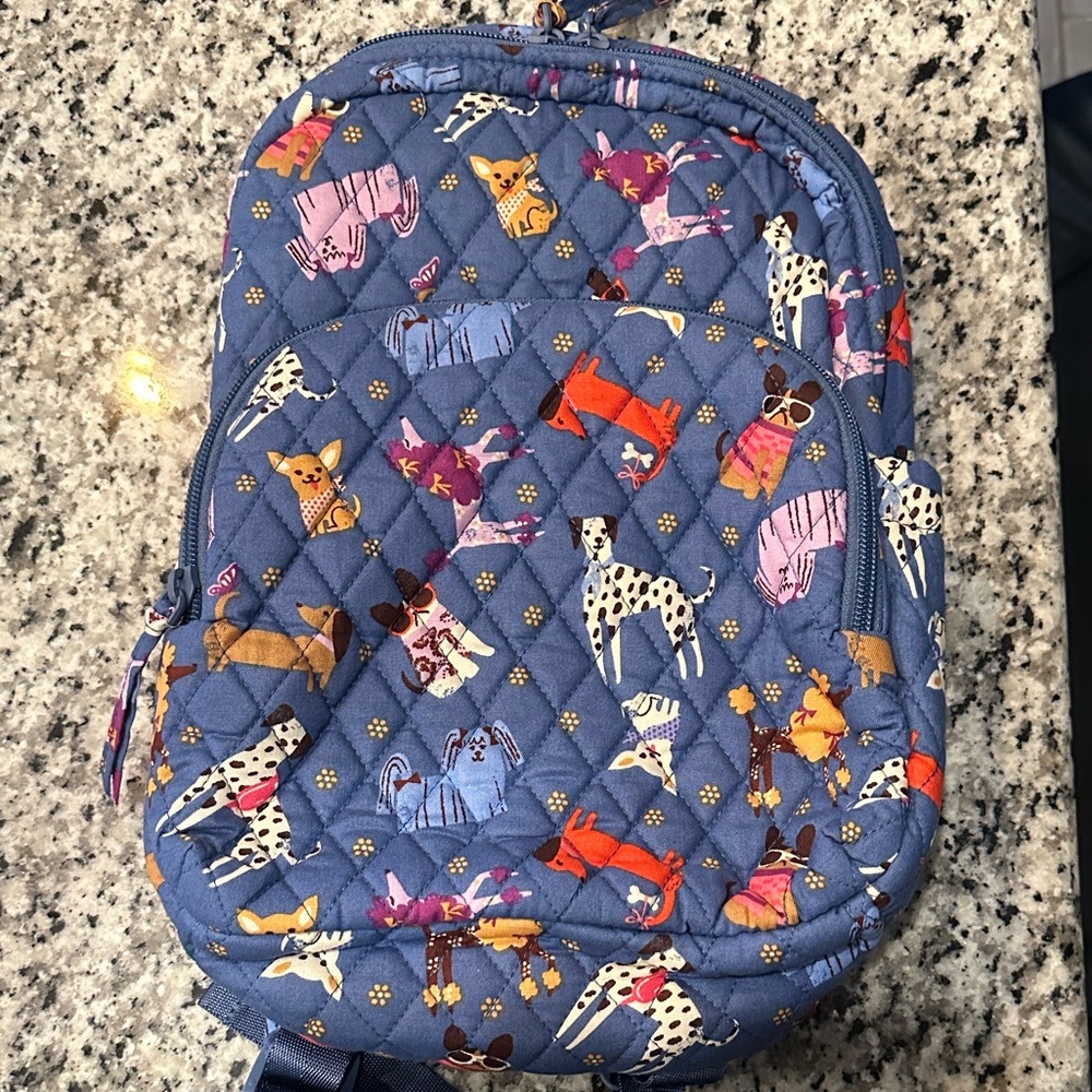 Vera Bradley Kids' Blue Quilted Animal Print Backpack
